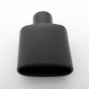 Punta de escape ovalada negra de acero inoxidable 304 de 2,5" en ángulo corte borde laminado - Imagen 1 de 6