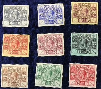 Bermuda 1920 Tercentenary 1/2 to 1/- SG 68/76 Lightly Mounted Mint Cat £100 2016 - Image 1 of 2