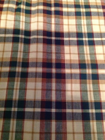 Longaberger Sage Booking Basket Liner - Woven Traditions Plaid Cover