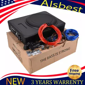 10 " 600W Slim Under-Seat Subwoofer Powered Car Truck Sub w/ Amp Kit Speaker - Picture 1 of 7