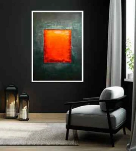 Mark rothko dark green and orange Wall Art Canvas Unframed Print Art - Picture 1 of 4