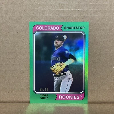 2020 Topps Archives Mega Box Green Foil #124 Trevor Story /15 - Image 1 of 4