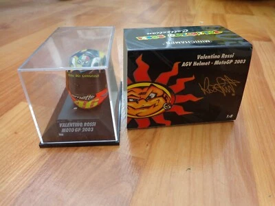 MINICHAMPS 1/8 VALENTINO ROSSI HONDA MOTO GP 2003 AGV BIKE HELMET - Image 1 of 4