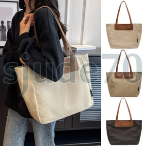 Women Canvas Tote Bag 16 inch Laptop Shoulder Bags Casual Handbag Shopping Purse - Picture 1 of 9