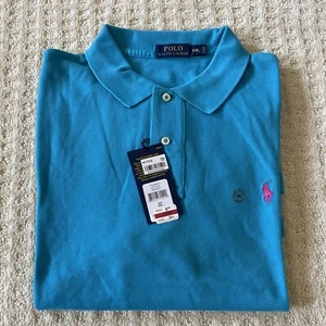 NEW POLO RALPH LAUREN CLASSIC FIT BLUE SHORT SLEEVE MESH POLO SHIRT SIZE XXL - Picture 1 of 4