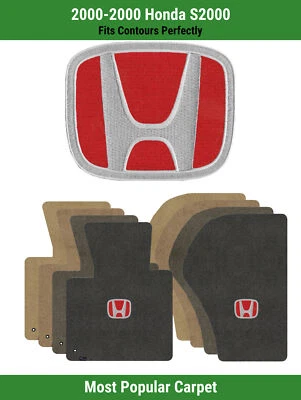 Alfombrillas delanteras Lloyd Ultimat para '00 Honda S'00 con logotipo Honda H rojo sobre negro Foto 1 de 4
