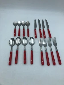 Amefa Besteck SAXO Set für 4 Personen, Edelstahl Kunststoff, rot - Bild 1 von 8