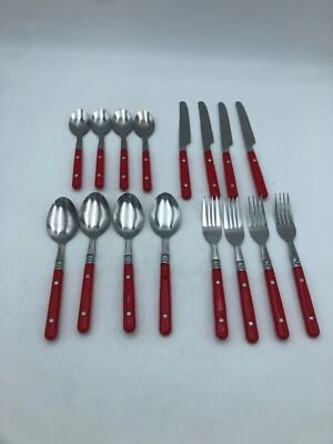 Amefa Besteck SAXO Set für 4 Personen, Edelstahl Kunststoff, rot - Bild 1 von 4