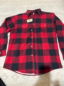 NWT red head, brand company fleece lined men's size medium flannel shirt - Picture 1 of 5