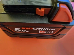 Milwaukee M18B5 M18 18V rot Lithium-Ionen Akku 5,0 Ah Original - Bild 1 von 4