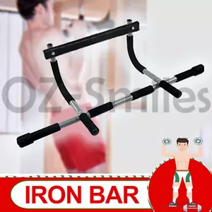 Portable Upper Body Gym Workout Home Exercise Door Pull Chin Up Iron Bar ABS - Picture 1 of 8