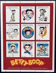 COMORO ISLANDS BETTY BOOP STAMPS SHEET 1998 MNH ANIMATED CARTOON CHARACTER - Picture 1 of 1