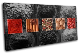 Kräuter Gewürze Indisch Essen Küche LEINWAND WANDBILD Bild Druck VA - Bild 1 von 1