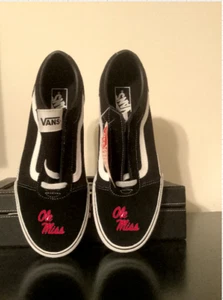 Ole Miss Rebels Vans Off The Wall Schuhe Herren 9,5 schwarz Schnürschuhe Skateboard Freizeit - Bild 1 von 6