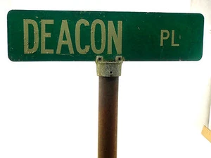 "Letrero de calle vintage de mediados de siglo ""Deacon Pl"" - Imagen 1 de 4