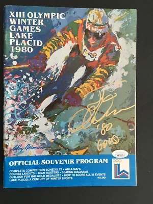 JACK O'CALLAHAN AUTO'D 1980 WINTER GAMES OFFICIAL PROGRAM W/ 80 GOLD INSCR JSA - Image 1 of 4