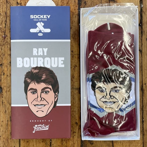 RAY BOURQUE Major League Full-Color Original Caricature Socks Size 7-12 - NEW Cover