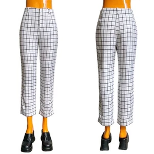 60s 70s vintage Jack Winter cigarette pants checkered pattern high rise crop - Picture 1 of 10
