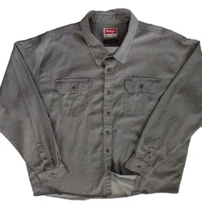 Wrangler Denim Para Hombre 3XL Manga Larga Botones Abajo 2 Bolsillos Gris Cómodo Flex - Imagen 1 de 13