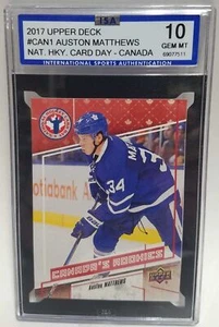 Auston Matthews 2017 Upper Deck NHCD Canada ISA 10 Rookie Card Maple Leafs RED - Picture 1 of 2