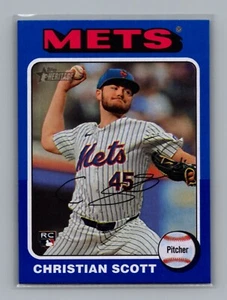 2024 Topps Heritage #587 Christian Scott RC Dark Blue Border New York Mets - Picture 1 of 2