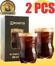 Ferchetto – Fernet Glass Cut Bottle Individual Glass-X 2 PCS