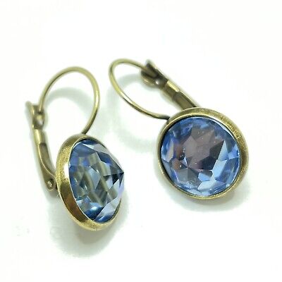 Wunderschöne Ohrringe Böhmische Blautopas-Kristalle Mit Einmaligem Schliff • 19.90€