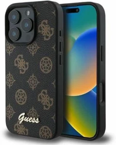 Guess Leather Peony Script Case with MagSafe for iPhone 16 Pro 6.3" Black - New - Picture 1 of 4