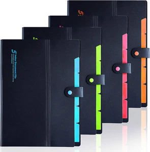 4 Pack Expanding File Folders W/6 Pockets A4 Letter Size Accordion File Folders - Picture 1 of 11