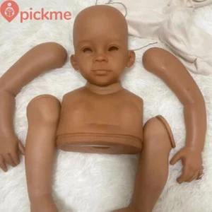 Kit bambola dipinta 30" Reborn artista fatto a mano reborn bambino pelle scura senza capelli - Foto 1 di 2