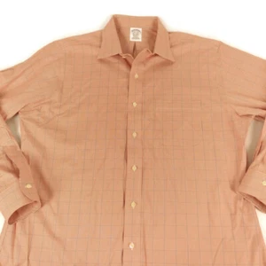 Brooks Brothers Mens Non-Iron Supima Cotton Check Button Up Dress Shirt Sz 16.5 - Picture 1 of 7