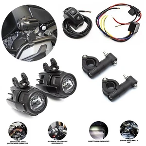BMW R1300GS Standard 40w Extra Spotlight Kit Tubular Brackets & Wiring - Picture 1 of 17