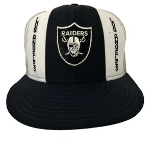 Gorra de camionero vintage de los 80 Los Angeles Raiders AJD rayas de la suerte malla Snapback - Imagen 1 de 13