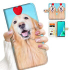 ( For Realme C21 ) Wallet Flip Case Cover Aj23354 Golden Dog Retriever