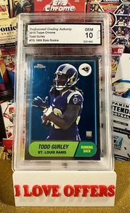 2015 TOPPS CHROME TODD GURLEY ROOKIE RARE PGA 10 GEM MINT #TG 1968 STYLE C READ - Picture 1 of 5