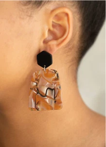 NEU PAPARAZZI VINTAGE BRAUN ACRYL OHRRINGE Sie wählen - Bild 1 von 6