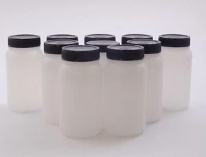 Round Wide Mouth Bottles, with screw cap, 250ml, 10 bottles - Picture 1 of 1