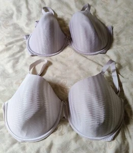 TU Women - Nude Pink & Stone Jacquard Zig Zag Full Cup T-Shirt Bras, Size 40 E - Picture 1 of 4
