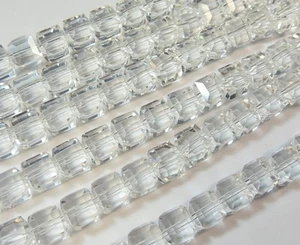 15 TSCHECHISCHE KRISTALL PERLEN GLASPERLEN - CRYSTAL - 8mm Würfel BEST X241 - Bild 1 von 2