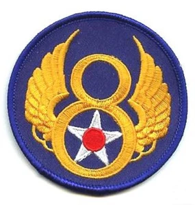 USAAF WWII 8. LUFTWAFFE WWII USAAF 8. US ARMEE LUFTWAFFE Aufbügeln INSIGNIA AUFNÄHER - Bild 1 von 1