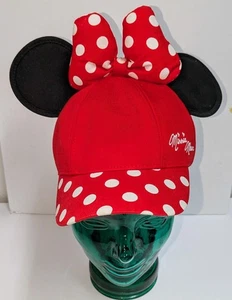 MINNIE MOUSE with Ears Red Bow Baseball Hat Youth Disneyland Parks Exclusive - Picture 1 of 7