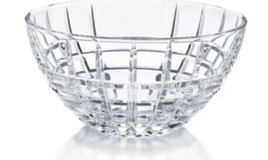 Tiffany & Co Karo geschliffene runde Kristallschale 4,5" Italien NEU - Bild 1 von 6