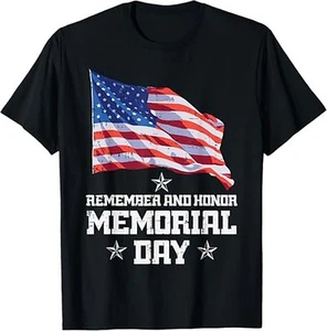 Memorial Day America Flag Remember Honor Men Women Kids Teen T-Shirt - Picture 1 of 14