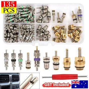 135Pcs AC Valve Core Kit for R134A Air Conditioning w/Valve Core Remove Tool - Picture 1 of 9