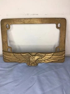 1981 Baron massiver Messing American Eagle Motorrad Nummernschild Rahmen - Bild 1 von 3