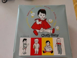 Vintage Mattel Chatty Baby Doll And Carry Case Clothing Trunk Blue Excellent! - Picture 1 of 11