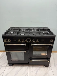 RANGEMASTER KITCHENER 110CM DUAL FUEL RANGE COOKER IN BLACK. Ref--ED218 - Picture 1 of 12