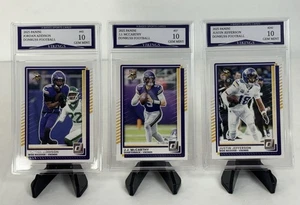 2025 Panini Donruss J.J. McCarthy Justin Jefferson Addison Vikings ¡Juego de 3 cartas! - Imagen 1 de 4