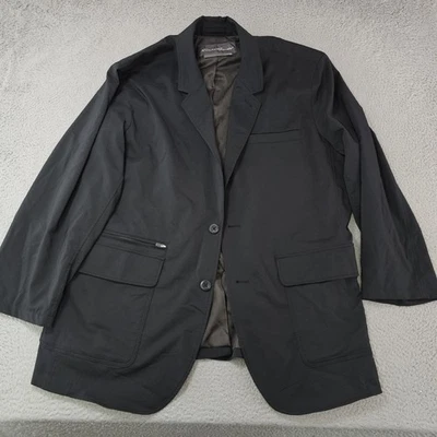 Chaqueta Blazer Eddie Bauer Para Hombres 46 Negra Bolsillo de Viaje Utilidad Forrada Traje Abrigo Foto 1 de 4
