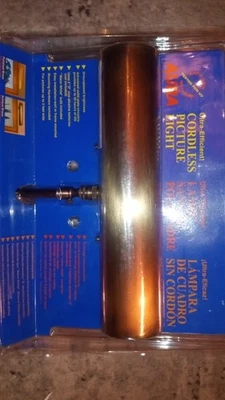 Aura Cordless Picture Light  Antique Brass Finish New In Package - Image 1 of 4